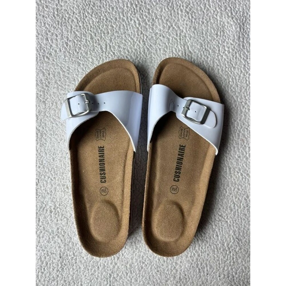 Cushionare Lane Cork Slide On Sandals White Womens 9